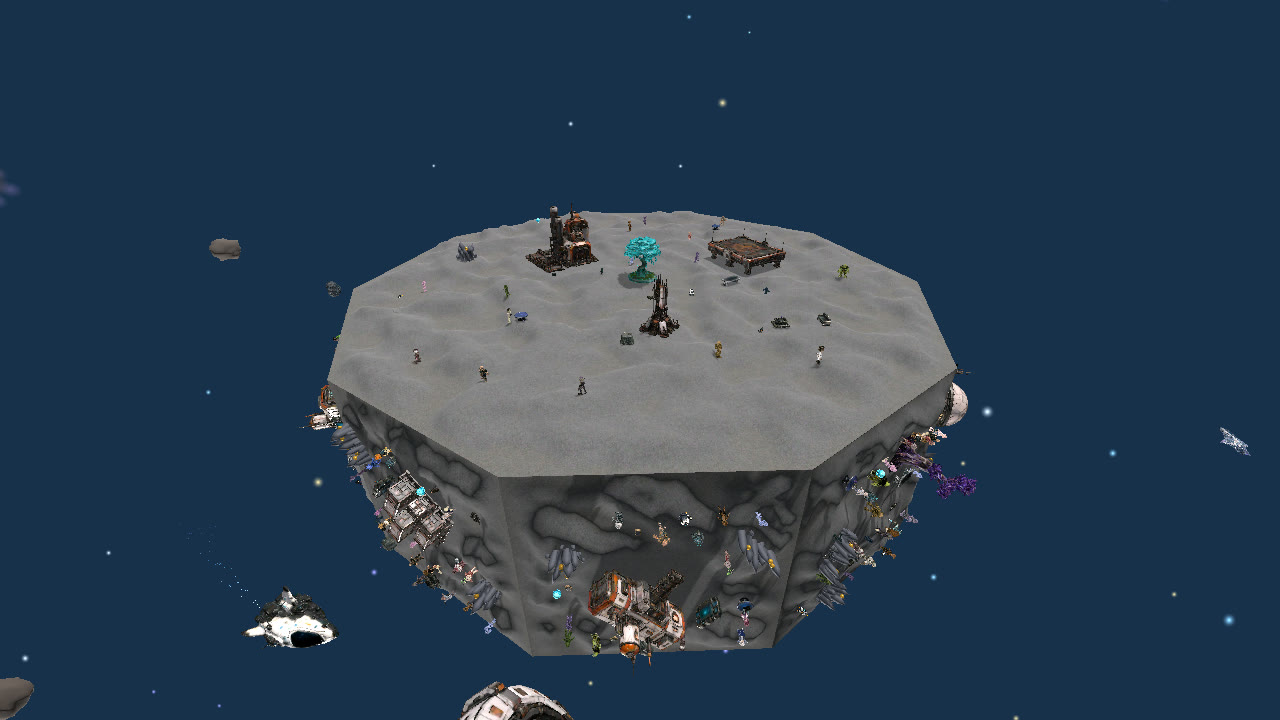 An asteroid mining world of The Belt, framed whole